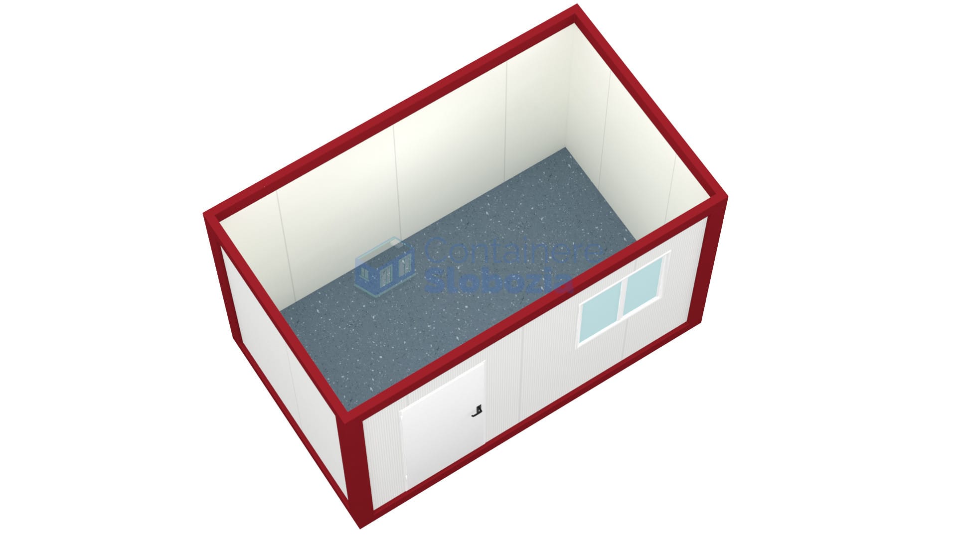 container birou slobozia 4metri 1geam rosu1