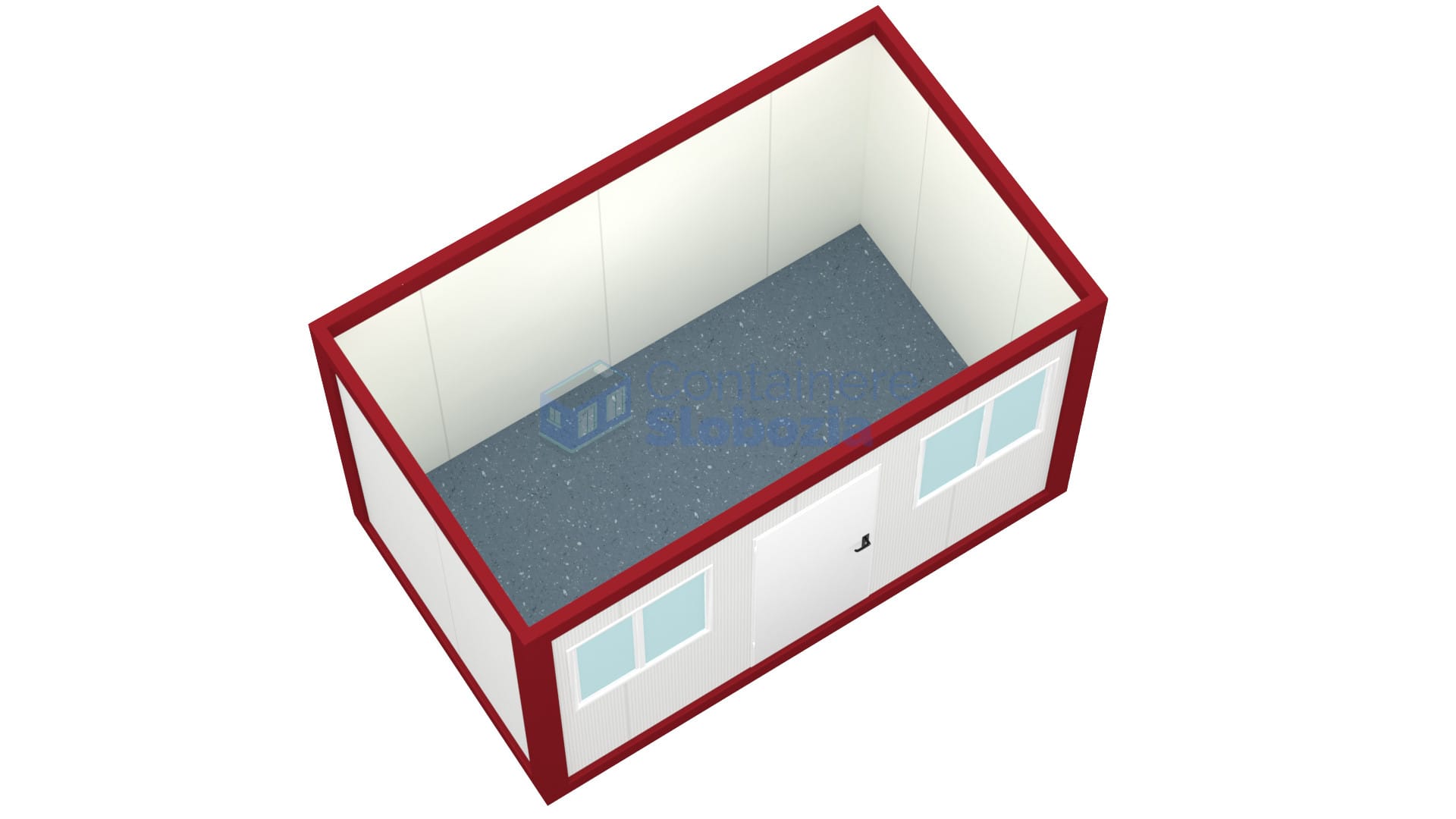 container birou slobozia 4metri 2geamuri rosu2