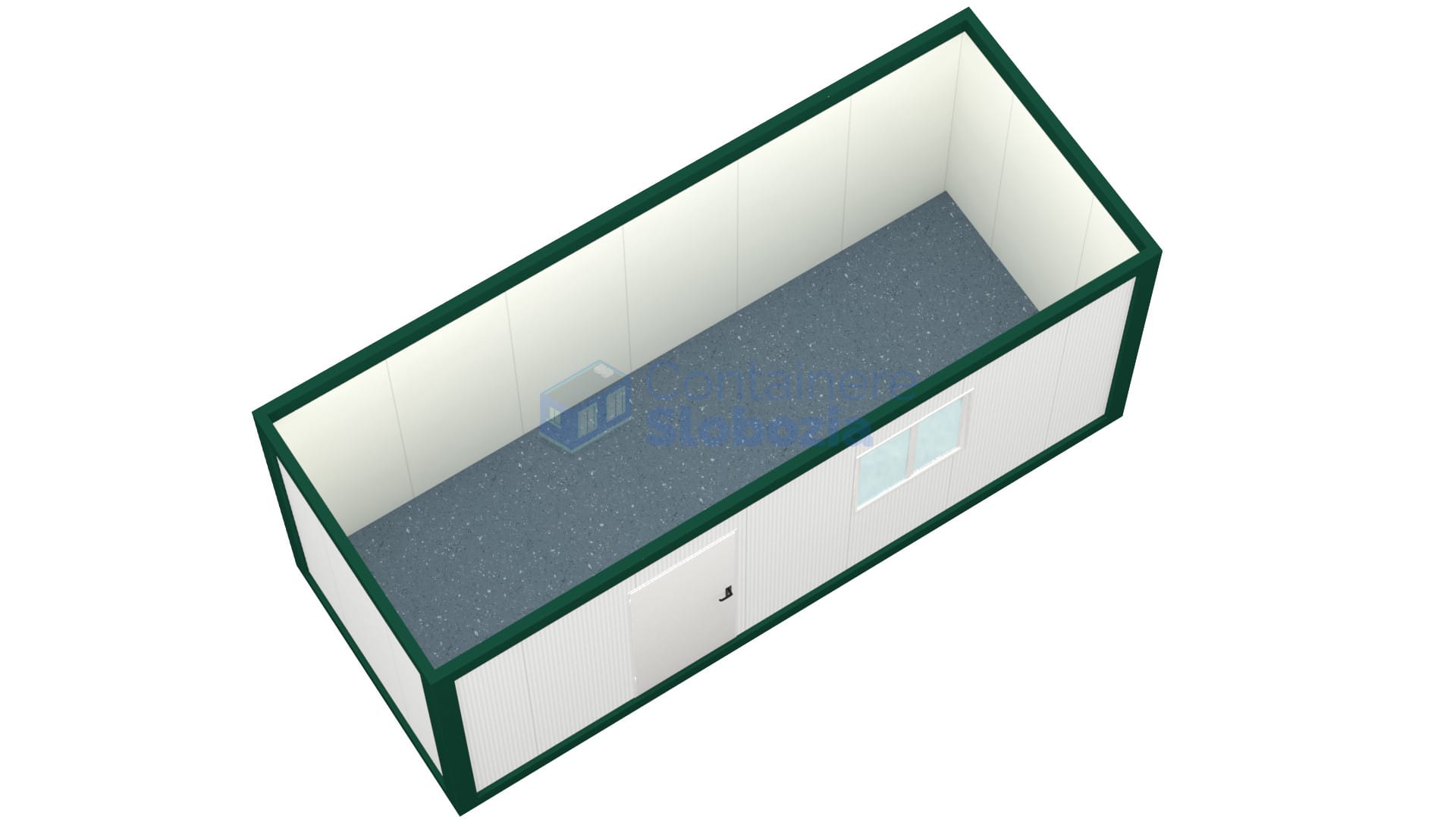 container birou slobozia 6metri 1geam verde2